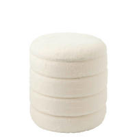 POUF Weiss Textil Weiss  - Weiss, Basics, Textil (41,5/41,5/47,5cm) - Ambia Home
