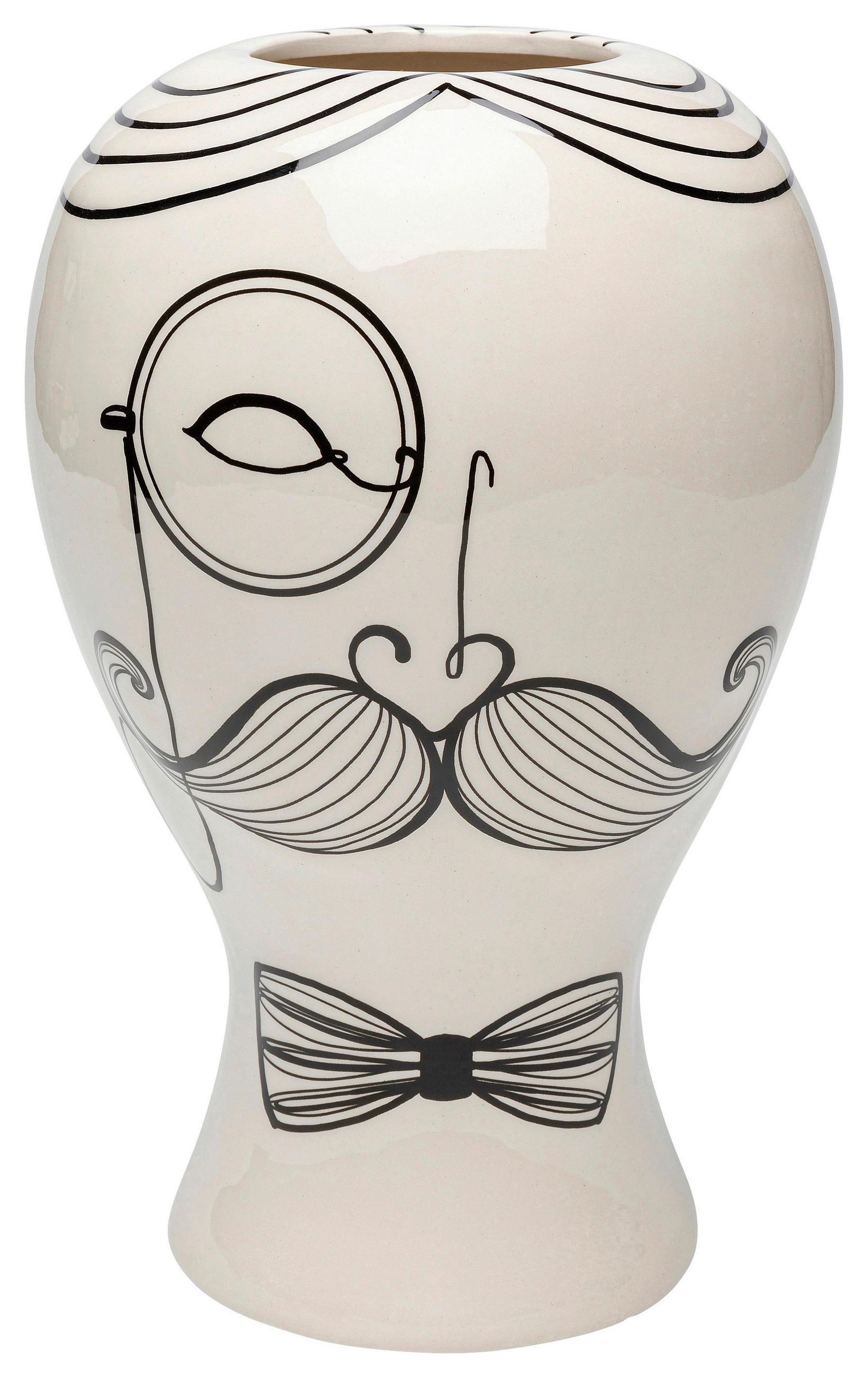 VASE 30 cm  - Schwarz/Weiß, KONVENTIONELL, Keramik (19/30/19cm) - Kare-Design