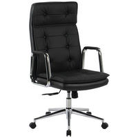 CHEFSESSEL Lederlook Schwarz  - Chromfarben/Schwarz, KONVENTIONELL, Leder/Kunststoff (75/113-120,5/65,5cm) - Novel