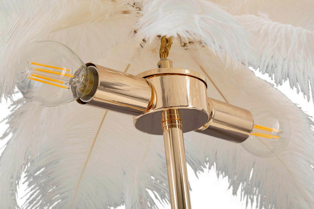 TISCHLEUCHTE   - Goldfarben/Weiß, Basics, Kunststoff/Metall (40/55/40cm)