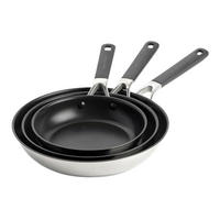PFANNENSET Classic Stainless Steel Edelstahl 3-teilig  - Silberfarben/Schwarz, Basics, Kunststoff/Metall (20/24/28cm) - Kitchenaid