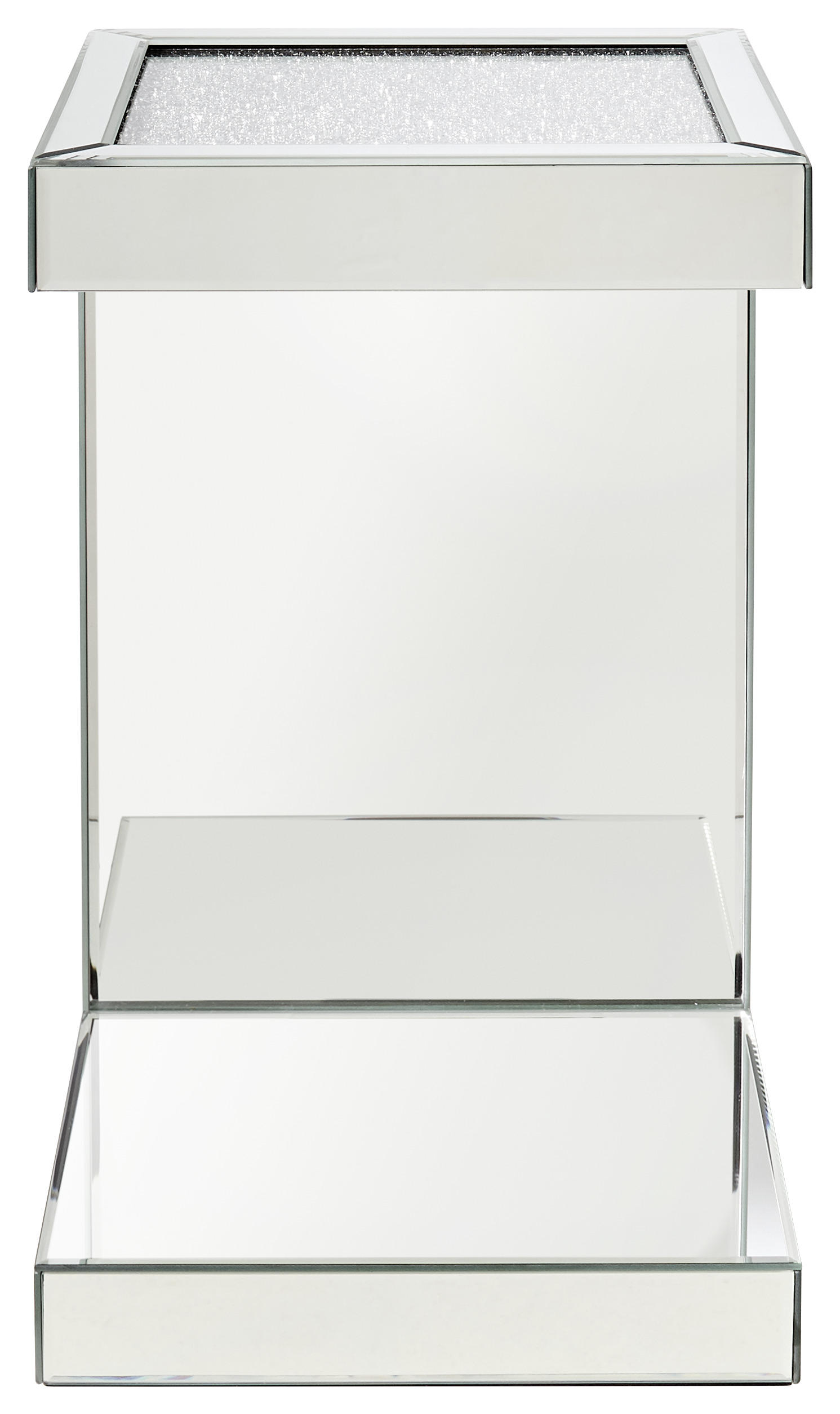 ODKLÁDACÍ STOLEK, barvy stříbra - barvy stříbra, Design, kompozitní dřevo/sklo (30,5/30,5/50,5cm) - Xora