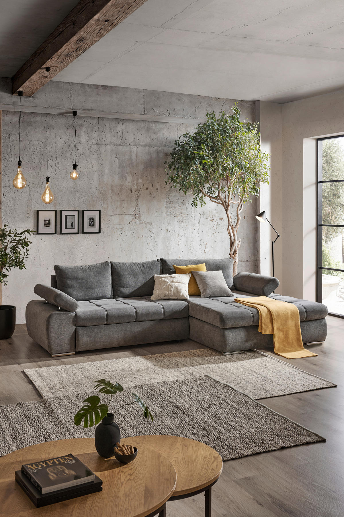 SAROKKANAPÉ textil szürke  - krómszínű/fehér, Design, műanyag/textil (294/173cm) - Carryhome