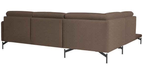 ECKSOFA in Flachgewebe Braun  - Anthrazit/Braun, Design, Textil/Metall (230/254cm) - Ambiente