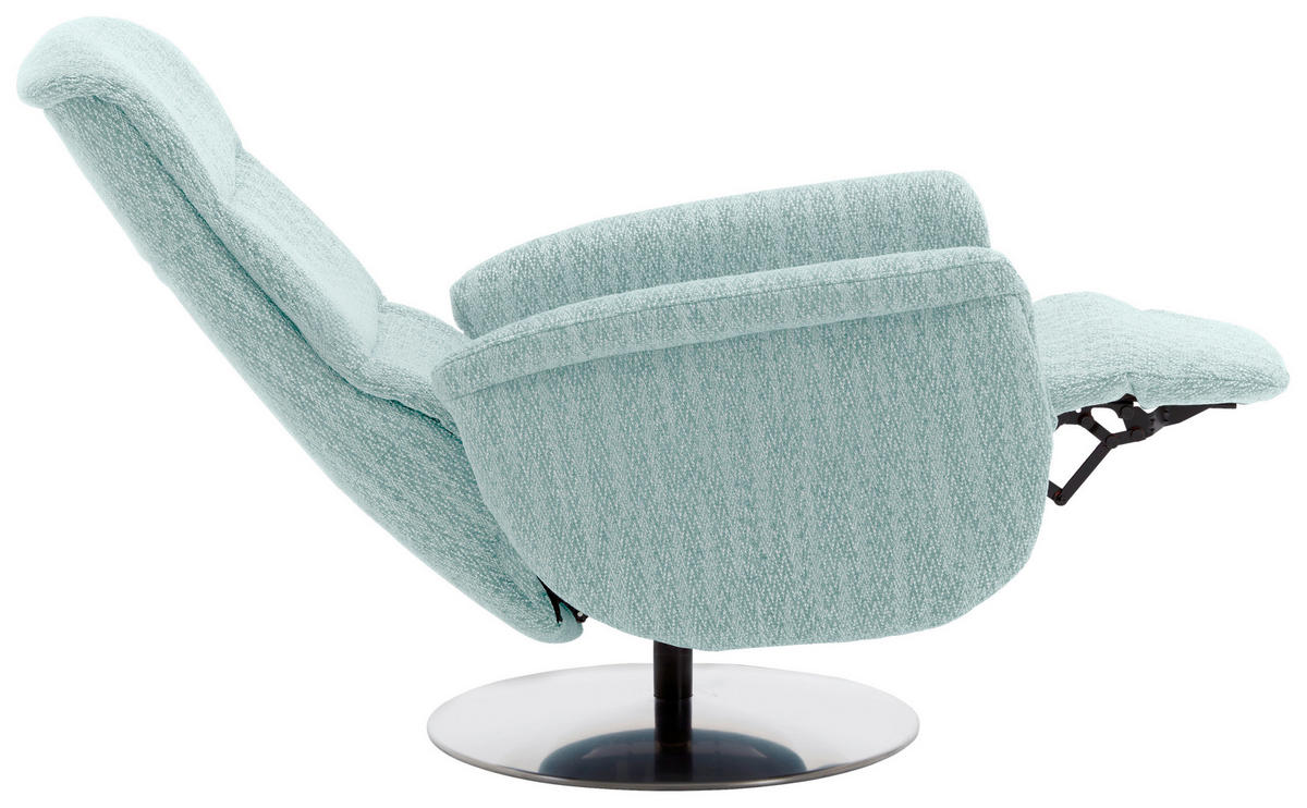 RELAXSESSEL in Textil Hellblau  - Edelstahlfarben/Hellblau, Design, Textil/Metall (71/112/83cm) - Dieter Knoll
