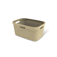 KÔŠ NA BIELIZEŇ, krémová - krémová, Basics, plast (60/52/38cm)