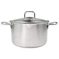 Oală Pentru Carne 5,5 L  - culoare inox, Design, sticlă/metal (24cm) - Chefkoch+Fackelmann