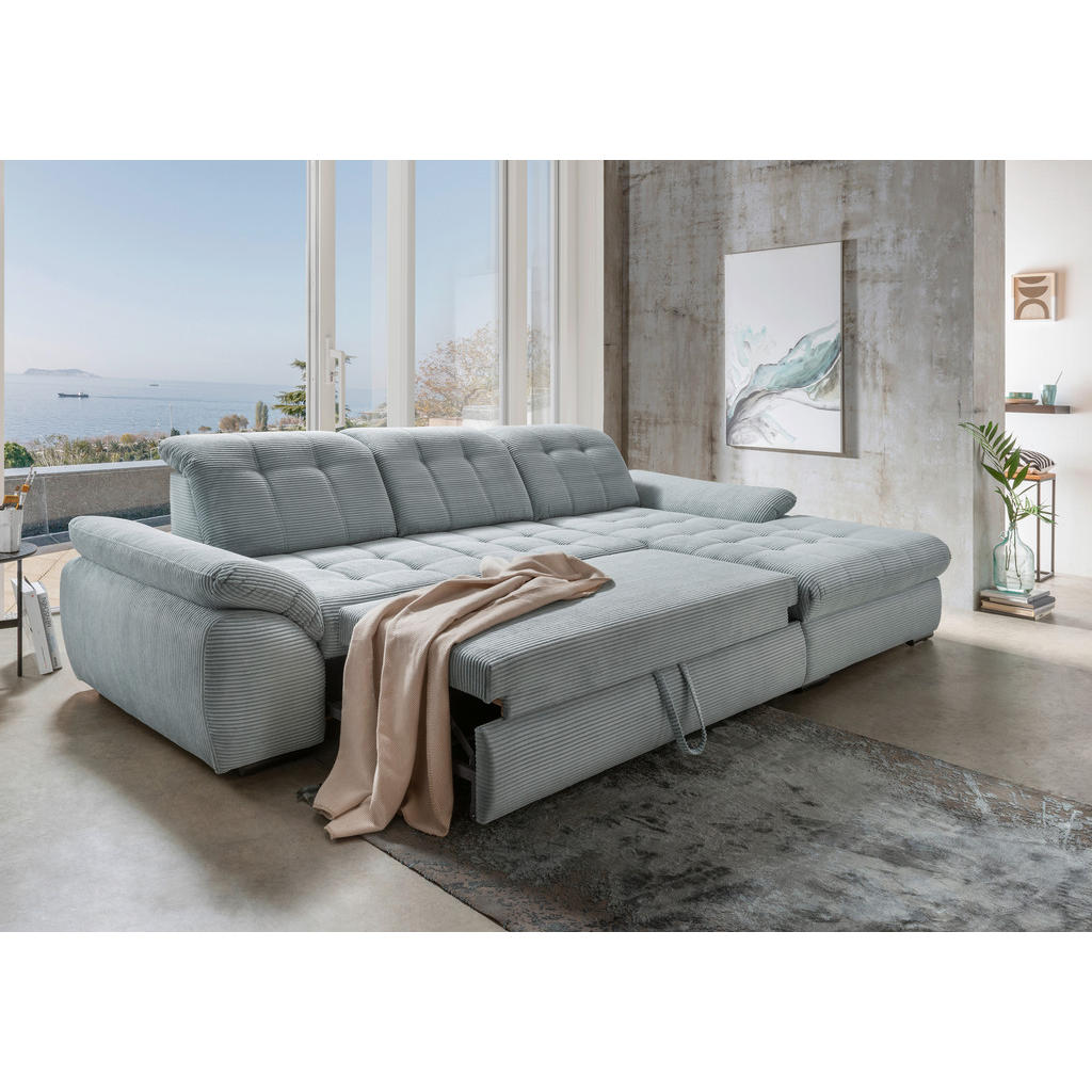 Thumbnail - Livetastic Ecksofa, Hellblau, Textil, Uni, 4-Sitzer, Füllung: Schaumstoff, L-Form, 314x184 cm, Made in EU, Liegefunktion...