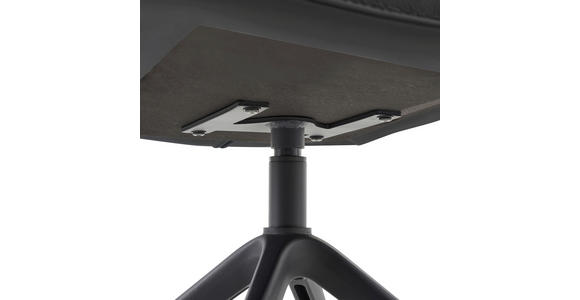 ARMLEHNSTUHL  Wippfunktion, Sitzfläche 360° drehbar, automatische Rückholfunktion  Echtleder  - Schwarz, Design, Leder/Metall (65/92/67,5cm) - Novel