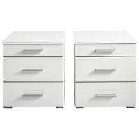 NACHTSCHRANKSET 47/52/42 cm  - Alufarben/Weiß, KONVENTIONELL, Holzwerkstoff/Kunststoff (47/52/42cm) - Ti'me