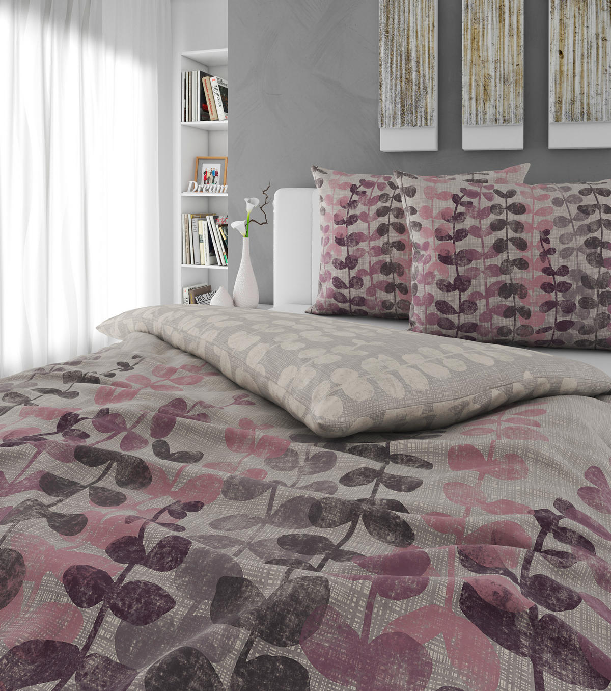POSTELJNINA 200/200 cm flanela sivovijolična  - sivovijolična, tekstil (200/200cm) - Esposa