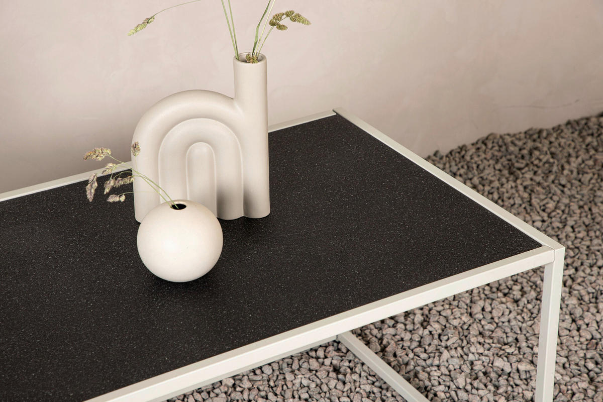 GARTENTISCH Metall Grau, Beige rechteckig  - Beige/Grau, MODERN, Metall (110/60/50cm) - Gardenson