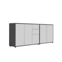 SIDEBOARD  in 184,5/73/33 cm  - Anthrazit/Schwarz, MODERN, Holzwerkstoff (184,5/73/33cm) - MID.YOU