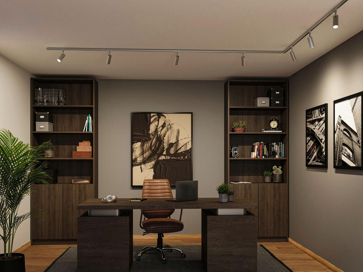 SCHIENENSYSTEM-STRAHLER URail 4,3/19 cm  - Chromfarben, Basics, Kunststoff (4,3/19cm) - Paulmann