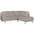 Ecksofa Echtleder Rücken echt - Schlammfarben/Alufarben, KONVENTIONELL, Leder/Metall (246/220cm) - Celina Home