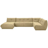 WOHNLANDSCHAFT in Lederlook Beige  - Beige, Trend, Textil (185/390/210cm) - Livetastic