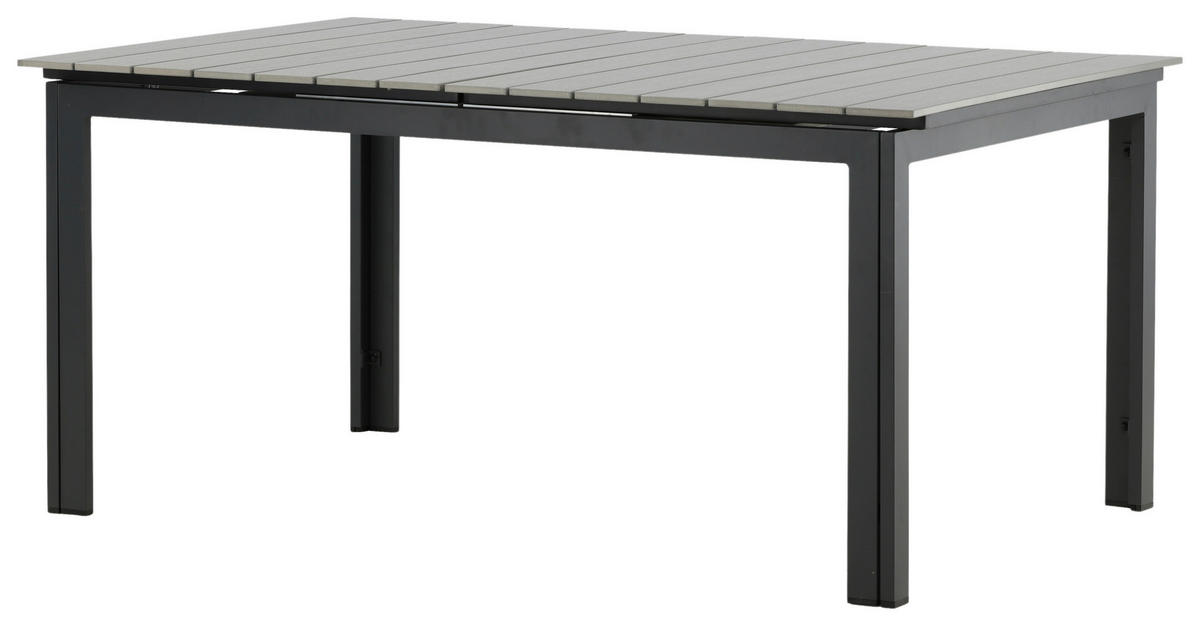GARTENTISCH 160/100/75 cm Metall rechteckig  - Schwarz/Grau, KONVENTIONELL, Metall (160/100/75cm) - Gardenson