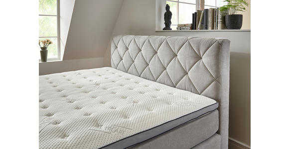 BOXSPRINGBETT 140/200 cm  in Silberfarben  - Silberfarben/Schwarz, KONVENTIONELL, Textil/Metall (140/200cm) - Carryhome