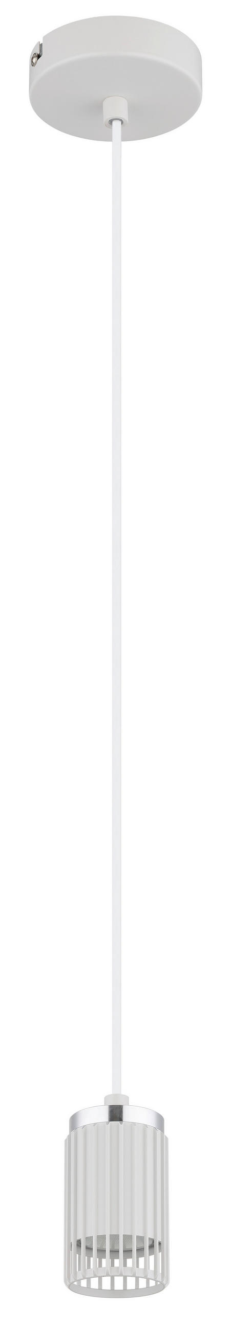 HÄNGELEUCHTE KORBEN 10/120 cm   - Chromfarben/Weiß, Design, Kunststoff/Metall (10/120cm) - Globo