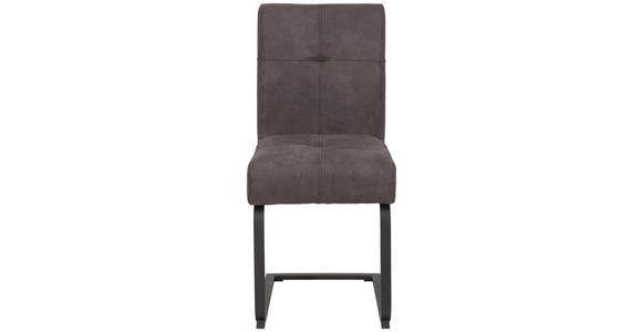 SCHWINGSTUHL in Mikrofaser - Dunkelgrau/Anthrazit, Trend, Textil/Metall (43/91/65cm) - Carryhome