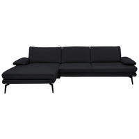ECKSOFA in Echtleder Anthrazit  180/310 cm  - Anthrazit/Schwarz, Design, Leder/Metall (180/310cm) - Dieter Knoll