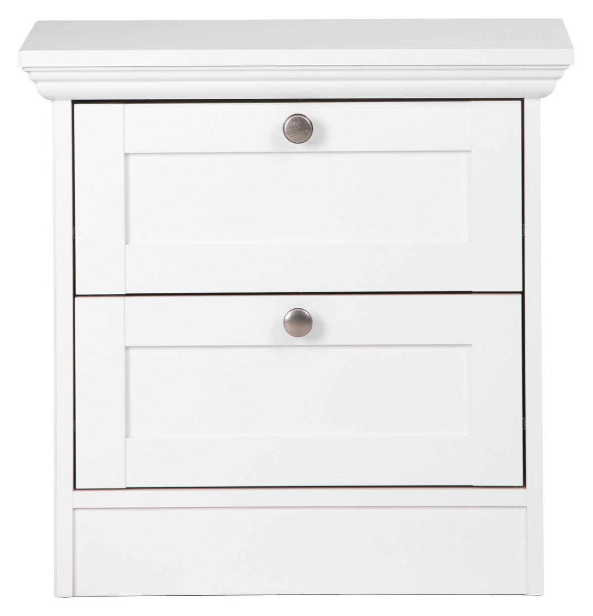NACHTSCHRANK 50/50/35 cm  - Silberfarben/Weiß, LIFESTYLE, Holzwerkstoff/Metall (50/50/35cm) - MID.YOU