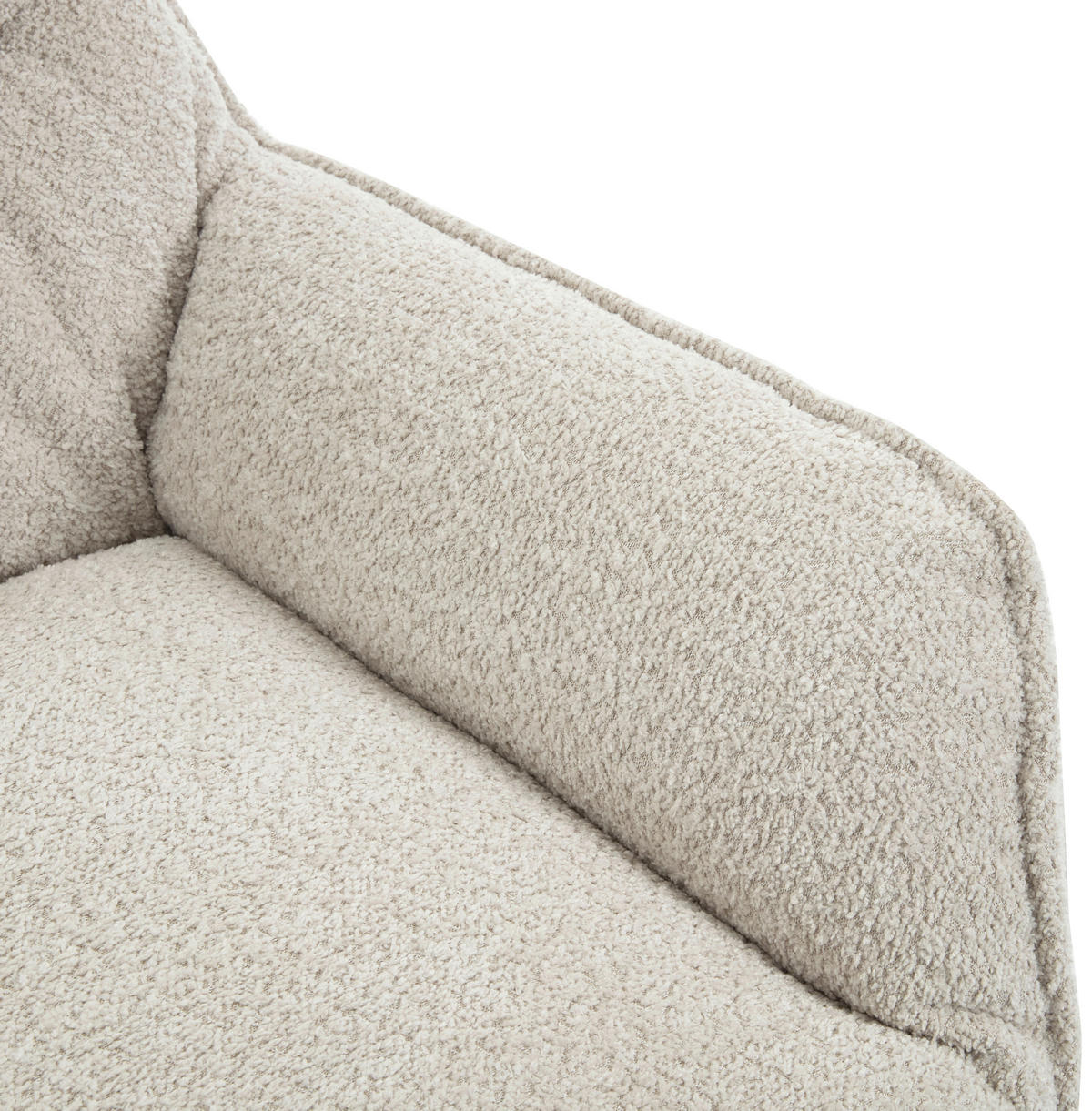 SESSEL Bouclé Creme    - Creme/Schwarz, MODERN, Textil/Metall (80/95/91cm) - Livetastic