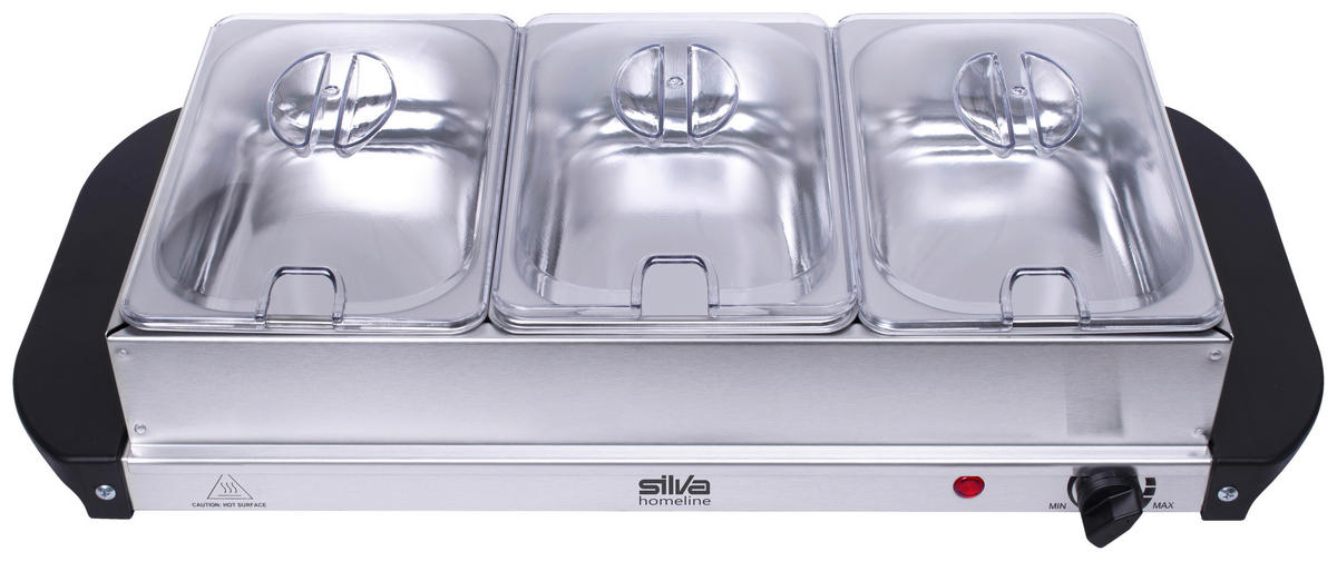 CHAFING-DISH  - Edelstahlfarben/Schwarz, Trend, Kunststoff/Metall (54,7/14/26,3cm) - Silva Schneider