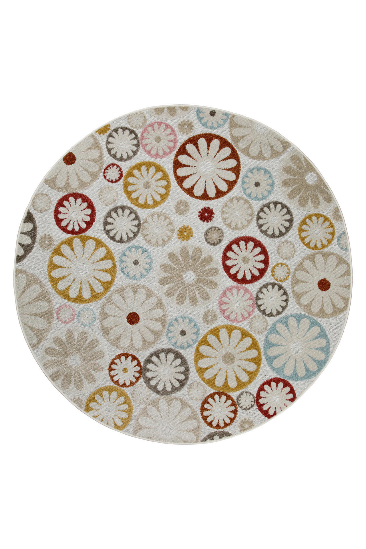 OUTDOORTEPPICH  für Terrasse und Balkon 120 cm Flowerdrops Multicolor  - Multicolor, Design, Textil (120cm) - WECON HOME