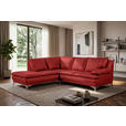 ECKSOFA Rot Echtleder  - Chromfarben/Rot, Design, Leder/Metall (224/252cm) - Novel