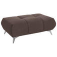 HOCKER in Textil Taupe  - Taupe/Edelstahlfarben, Design, Textil/Metall (120/43/70cm) - Hom`in