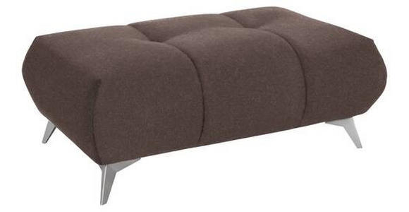 HOCKER in Textil Taupe  - Taupe/Edelstahlfarben, Design, Textil/Metall (120/43/70cm) - Hom`in