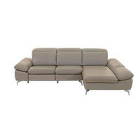 SEDEŽNA GARNITURA, kombinacija pravo usnje/videz usnja umazano rjava  - barve kroma/umazano rjava, Design, kovina/tekstil (275/167cm) - Xora