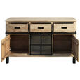 BUFFET 145/180/42 cm  in  - Graubraun/Schwarz, LIFESTYLE, Glas/Holz (145/180/42cm) - Landscape