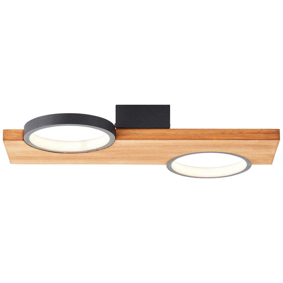 LED-DECKENLEUCHTE     - Hellbraun/Schwarz, Natur, Holz/Metall (5,2/40/25cm) - Brilliant