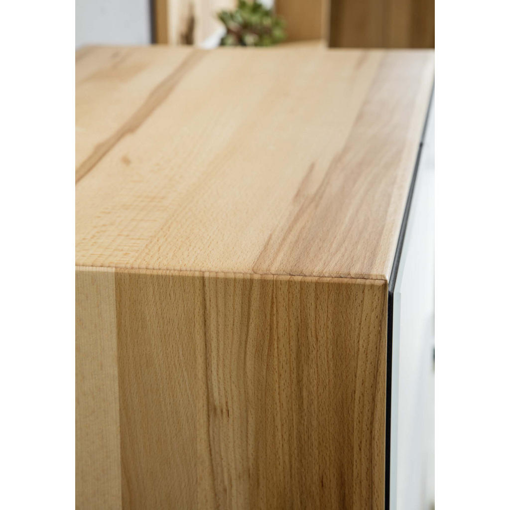 Thumbnail - Linea Natura Schuhschrank, Weiß, Buche, Holz, Kernbuche, massiv, 3 Fächer, 72x112x37 cm, erweiterbar, Typenauswahl, indi...