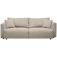 SCHLAFSOFA Cord Beige Zierkissen, Rückenkissen, Bettkasten, Schlaffunktion, Rücken echt  - Beige/Schwarz, Design, Kunststoff/Textil (250/92/105cm) - Carryhome