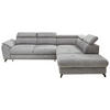 ECKSOFA inkl. Funktion Grau Webstoff  - Schwarz/Grau, Design, Textil/Metall (277/237cm) - Stylife