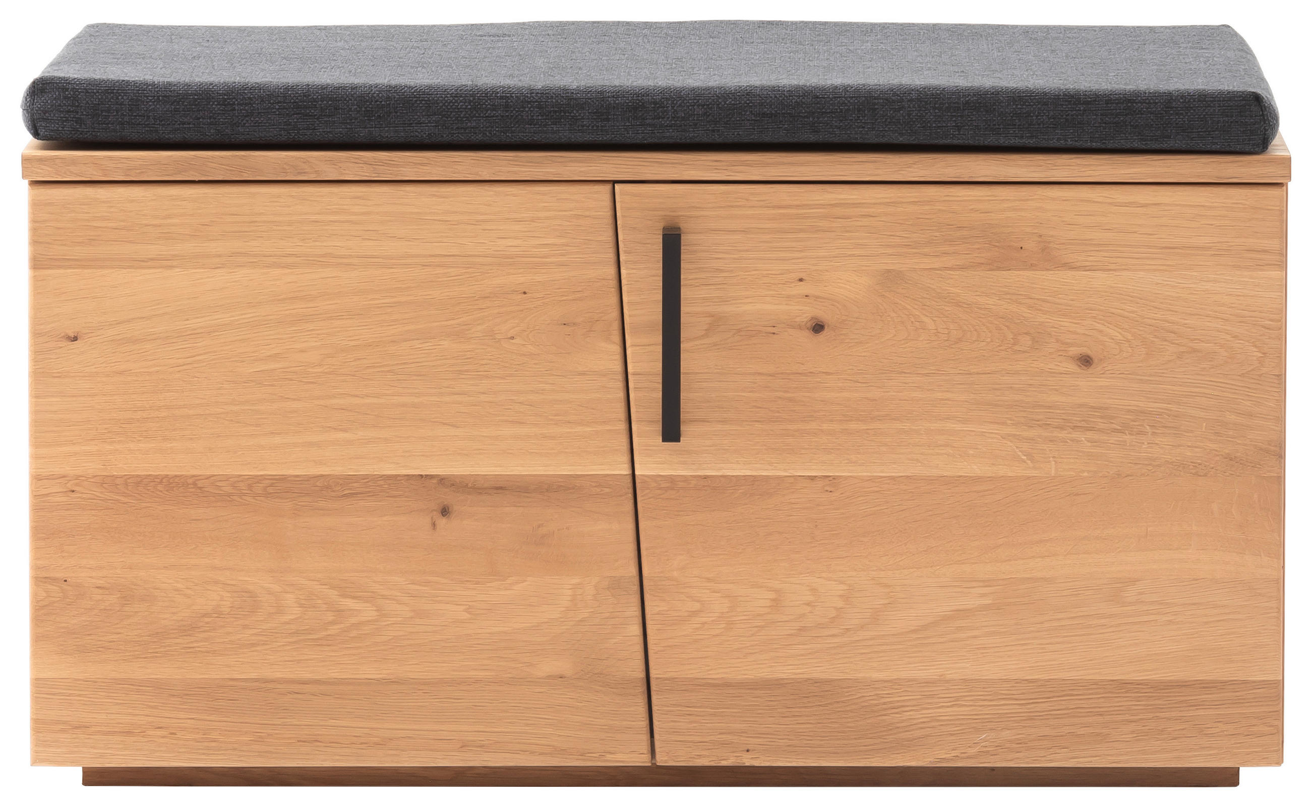 GARDEROBENBANK  in 80/46/40 cm  - Eichefarben/Anthrazit, Natur, Holz/Textil (80/46/40cm)