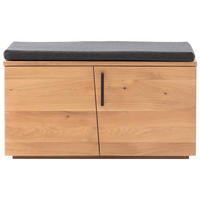 GARDEROBENBANK  in 80/46/40 cm  - Eichefarben/Anthrazit, Natur, Holz/Textil (80/46/40cm)