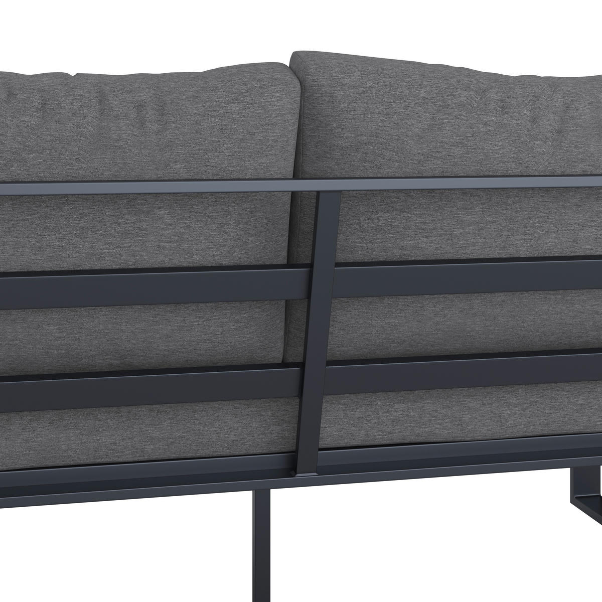 3-SITZER-SOFA Webstoff Anthrazit  - Anthrazit, MODERN, Textil/Metall (198/63/76cm) - Ambia Garden