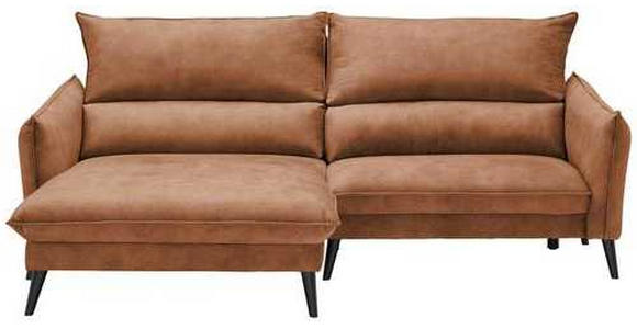 ECKSOFA in Velours Rostfarben  - Rostfarben/Schwarz, Design, Holz/Textil (170/238cm) - Carryhome