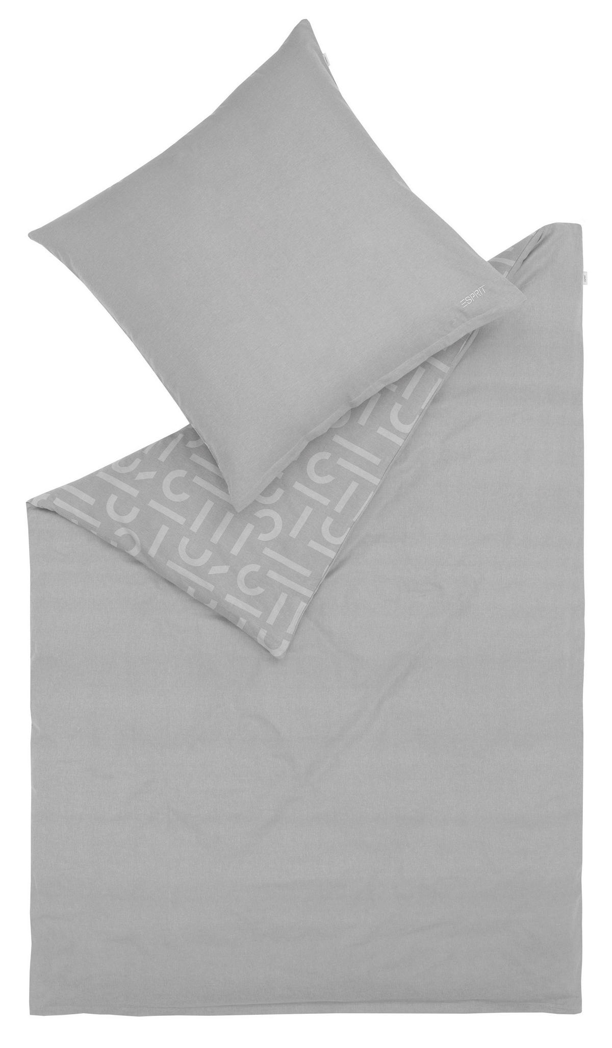 WENDEBETTWÄSCHE E-Scatter Big Flanell  - Anthrazit/Grau, Basics, Textil (155/220cm) - Esprit