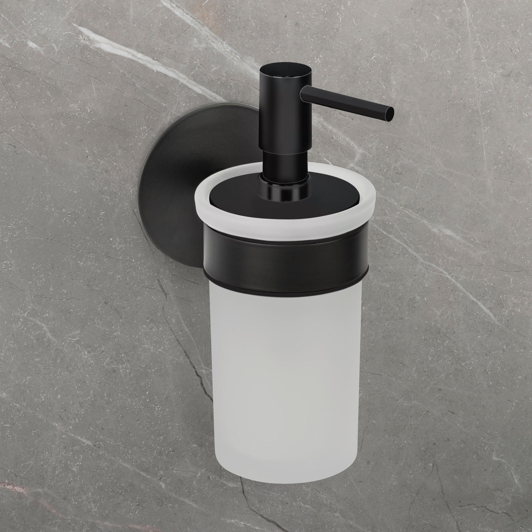 SEIFENSPENDER - Schwarz/Weiß, Basics, Glas/Metall (8,5/16/10cm) - Schöner Wohnen