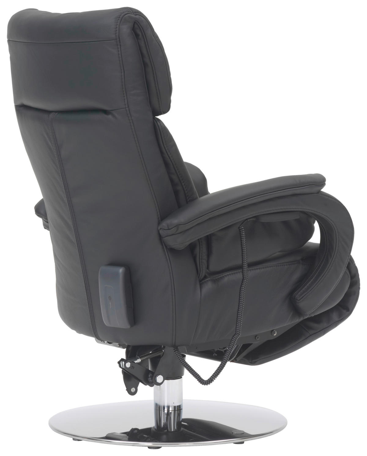 RELAXSESSEL in Leder Schwarz  - Chromfarben/Schwarz, Design, Leder/Metall (72/98/85cm) - Himolla