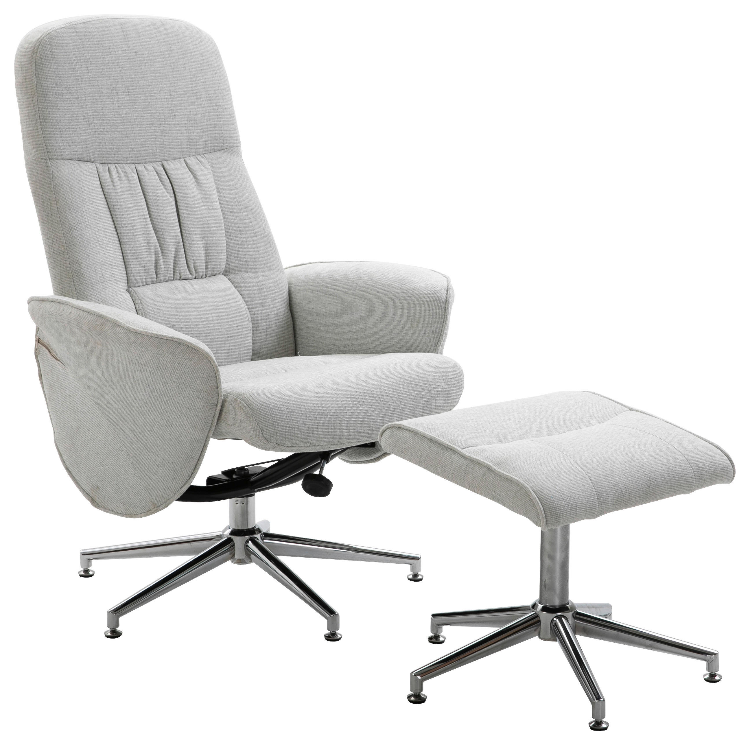 RELAXSESSELSET Lederlook (vegan)    - Hellgrau, Design, Textil/Metall (77/104,5/82cm) - Livetastic