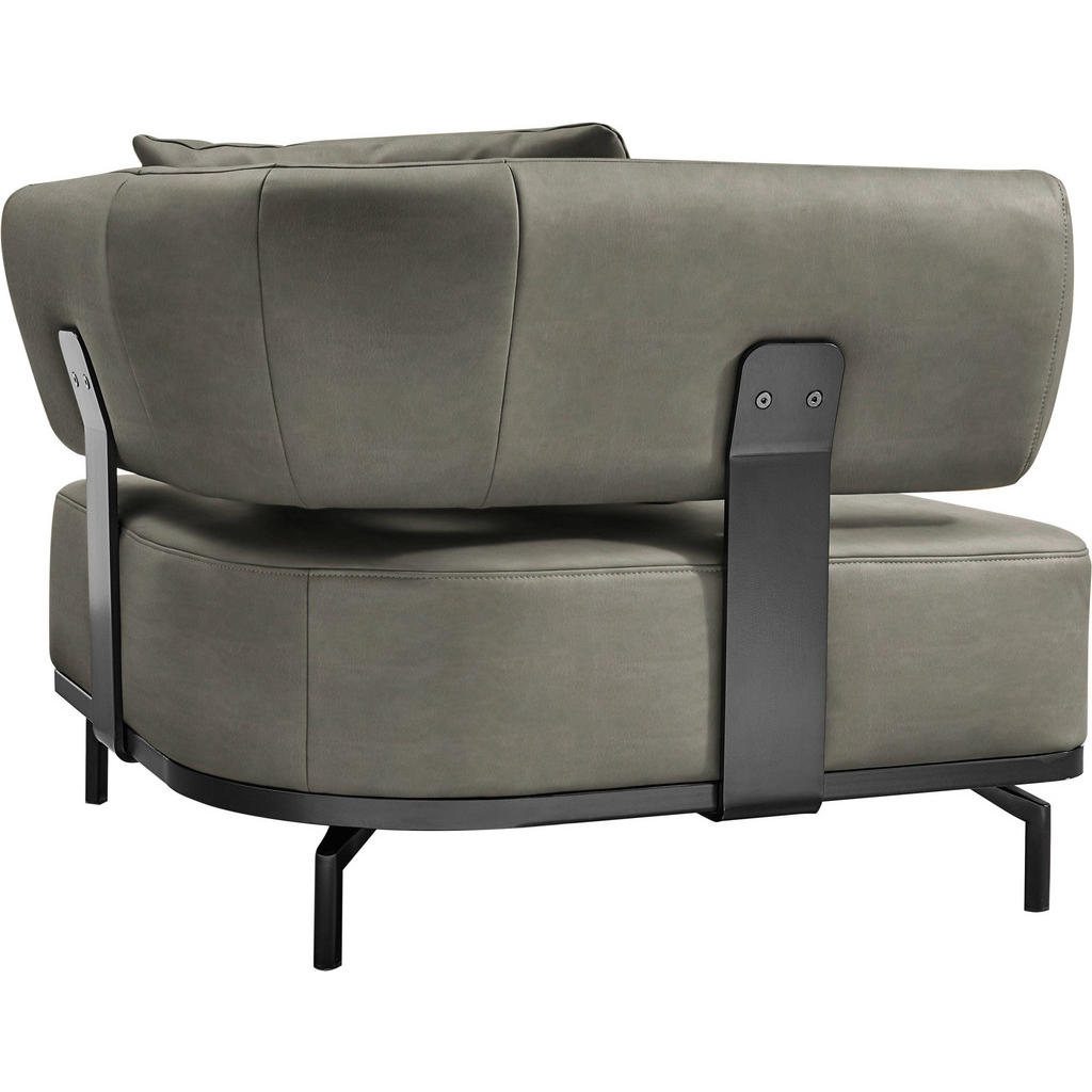 Thumbnail - Dieter Knoll Sessel Palio, Grau, Leder, Echtleder, Longlife-Leder, Füllung: Polyurethan (Pur), 98x85x98 cm, Goldenes M, ...