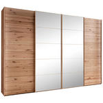 SCHWEBETÜRENSCHRANK 330/217/67 cm 4-türig Buchefarben  - Buchefarben, Natur, Glas/Holz (330/217/67cm) - Linea Natura