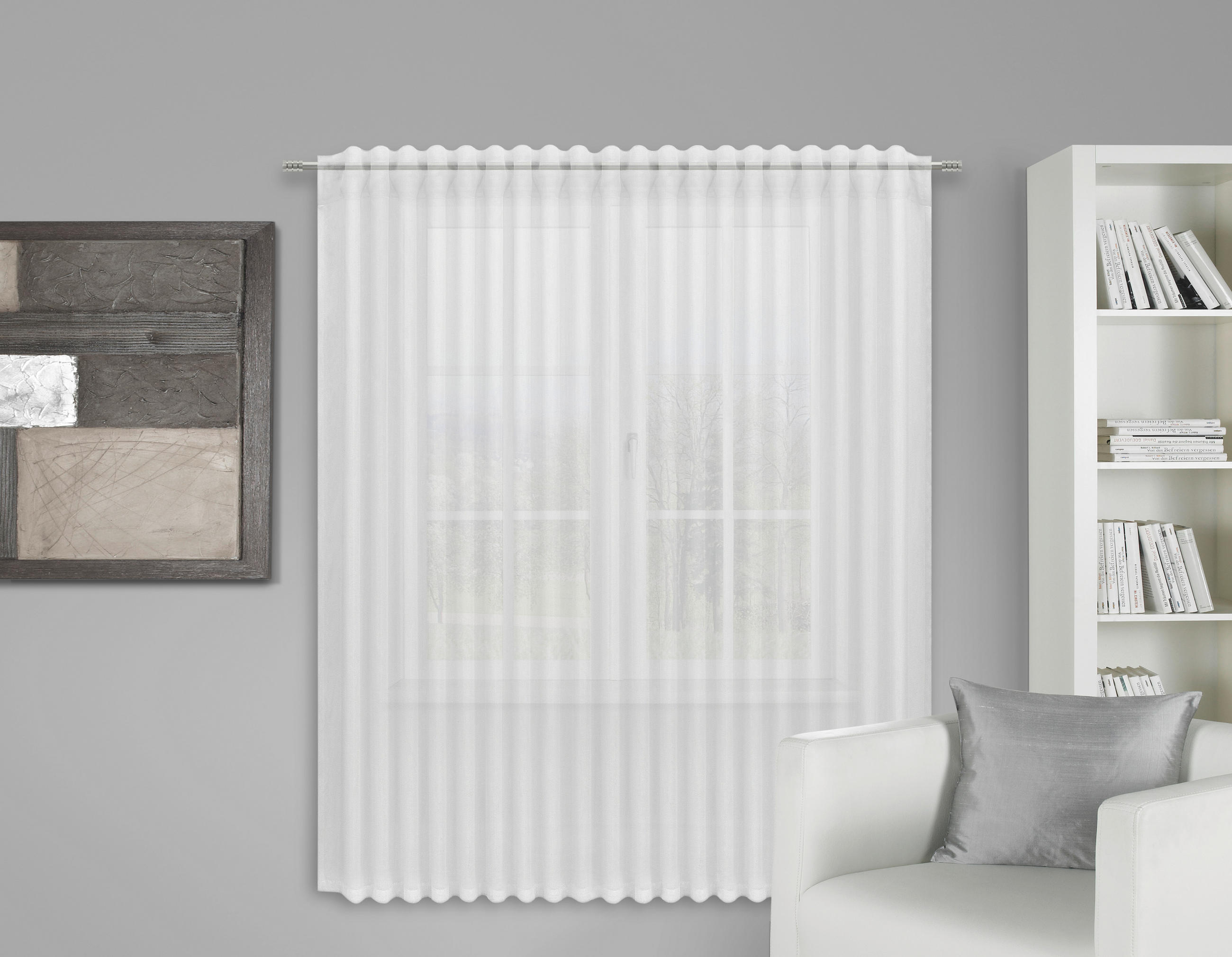 FERTIGSTORE  halbtransparent   300/175 cm  - Weiß, Basics, Textil (300/175cm) - Esposa