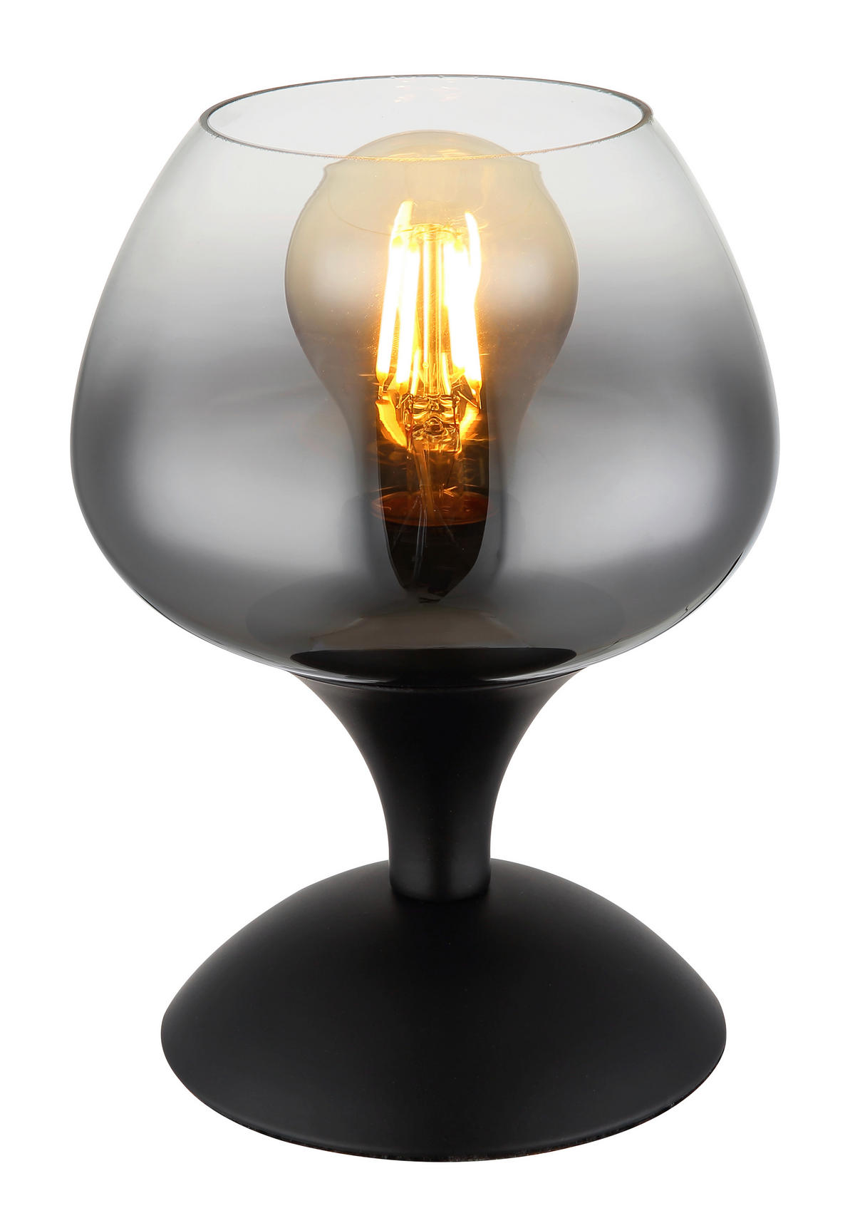 TISCHLEUCHTE - Schwarz, Basics, Glas/Metall (15/20,5cm) - Globo